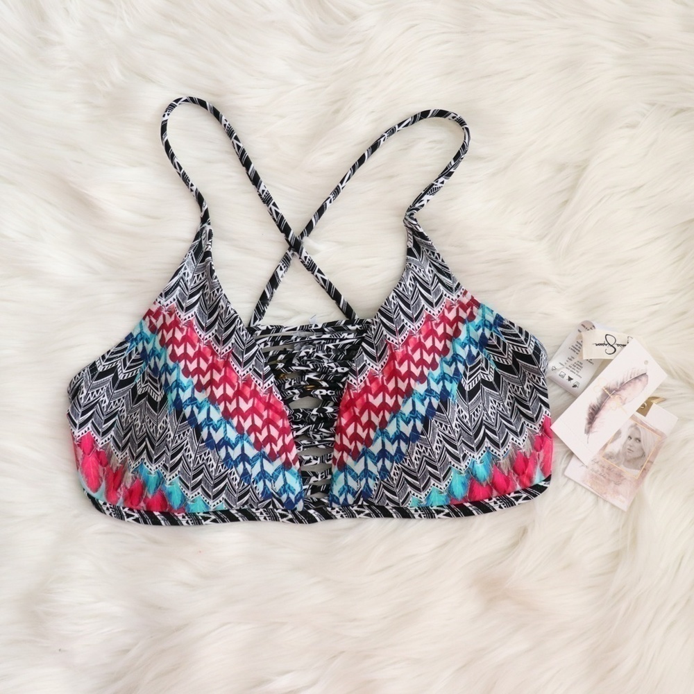 NWT Jessica Simpson Bohemian Tribal Print Bikini Swim Set Size Small - Picture 4 of 13